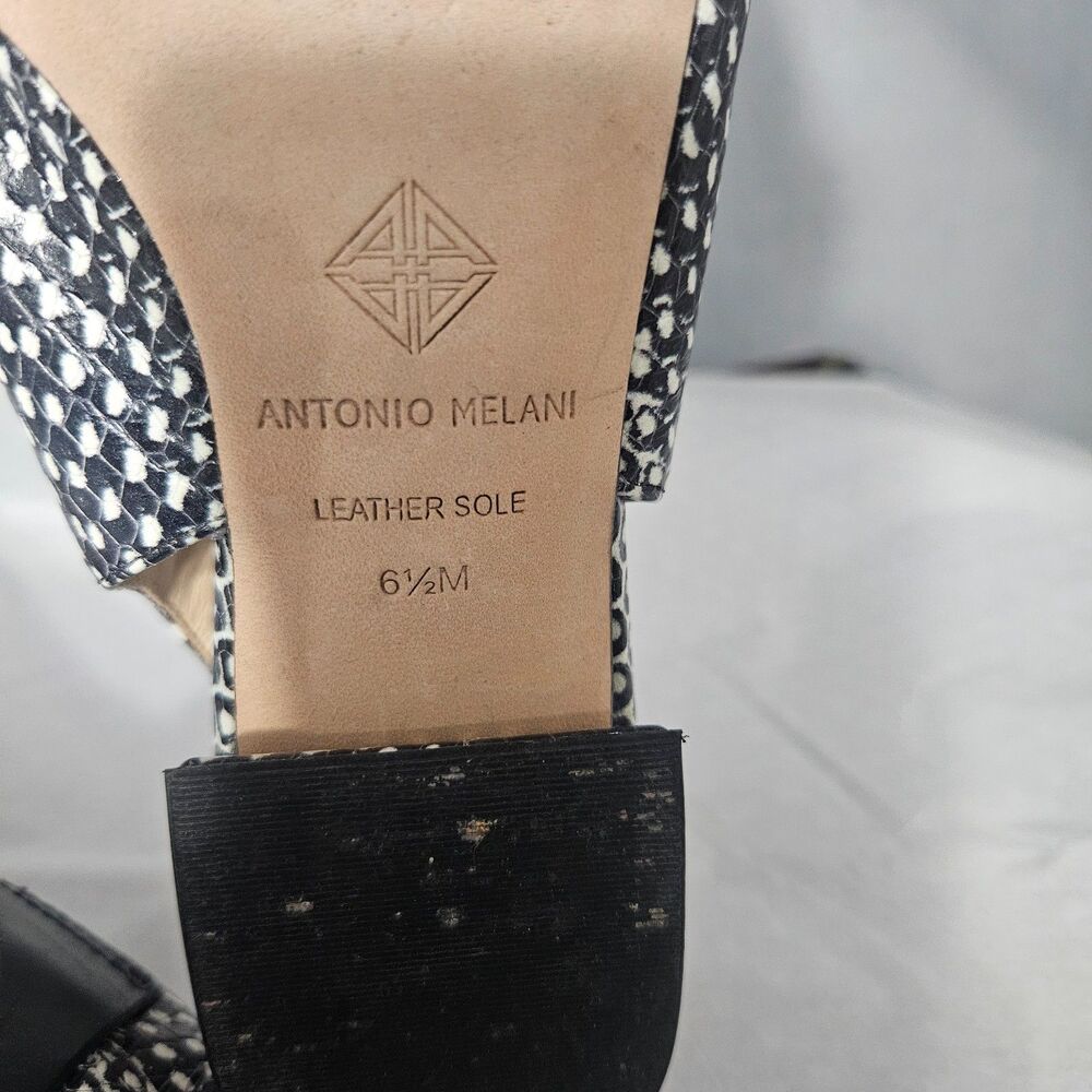 Antonio Melani Italian Leather Charpay Snakeprint Slingback Sandals Leather 6.5 - Picture 2 of 7